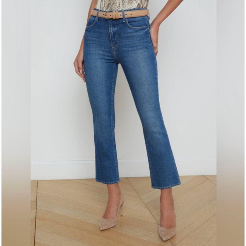 NEW L’Agence Mira Ultra High Rise Crop Micro Bootcut Designer Denim 27